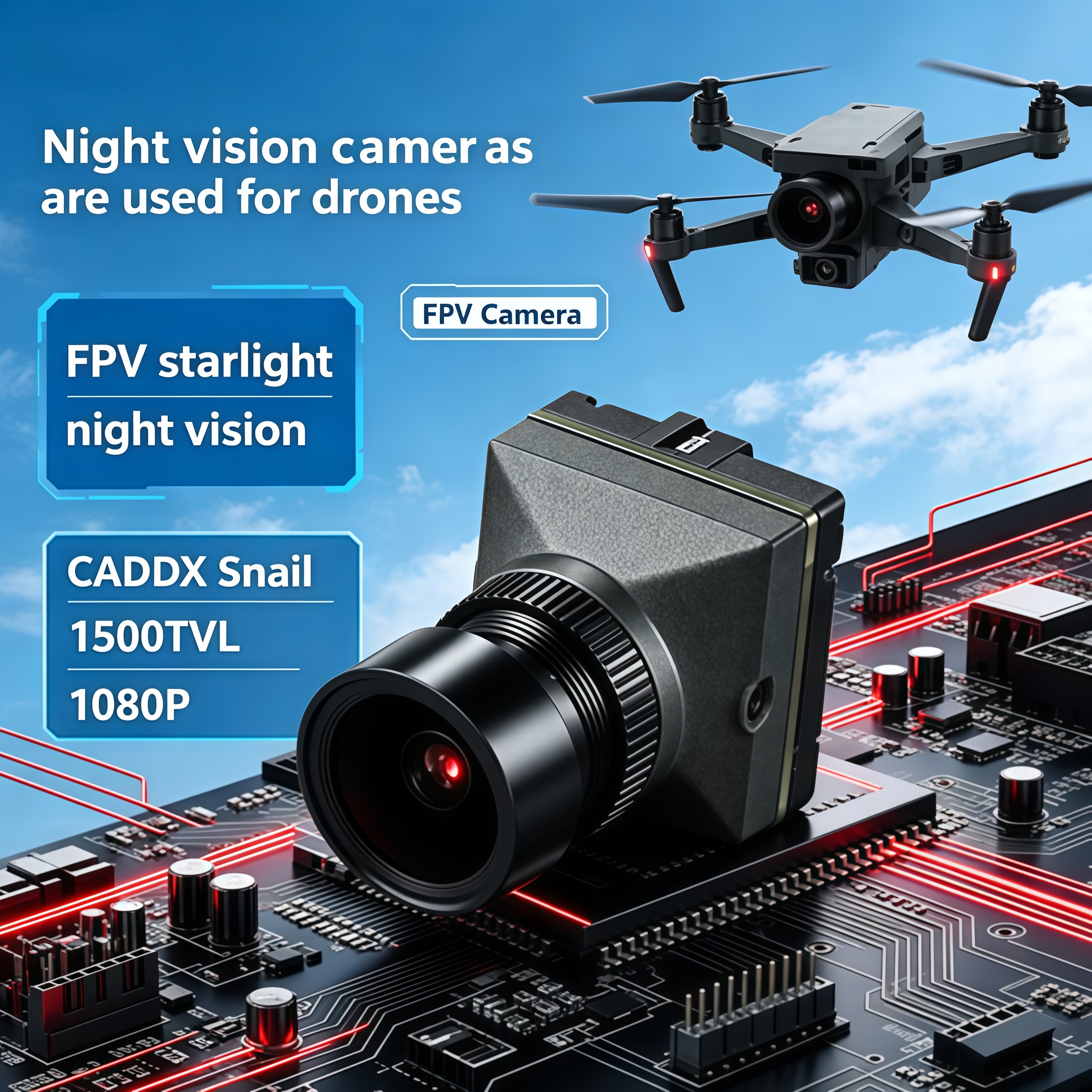 Drone Racing Camera - 1500TVL HD CADDX Snail FPV Camera