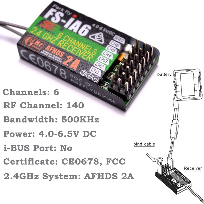 Flysky FS-IA6 Receiver 6CH Dua - Drone Racing Battery recensione e prezzo
