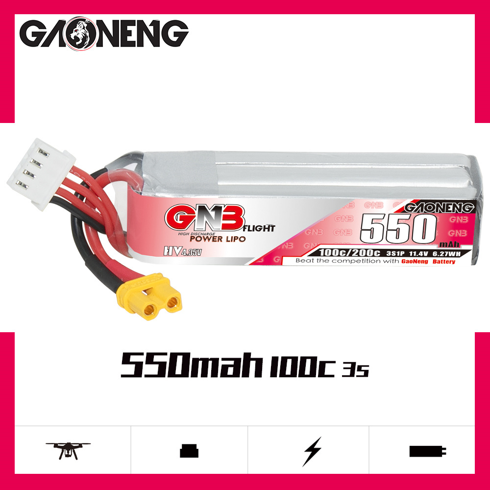 GNB HV 11.4V 550mAh 100C/200C  - Drone Racing Battery recensione e prezzo
