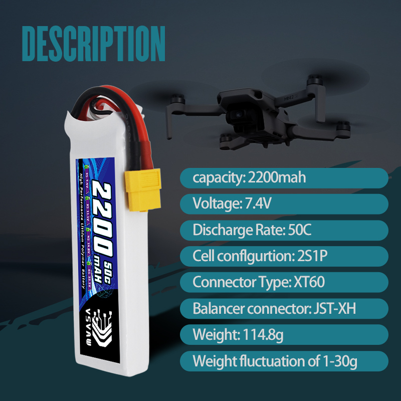 VSVAW 7.4V 2200mah 2S Drone Li - Drone Racing Battery recensione e prezzo